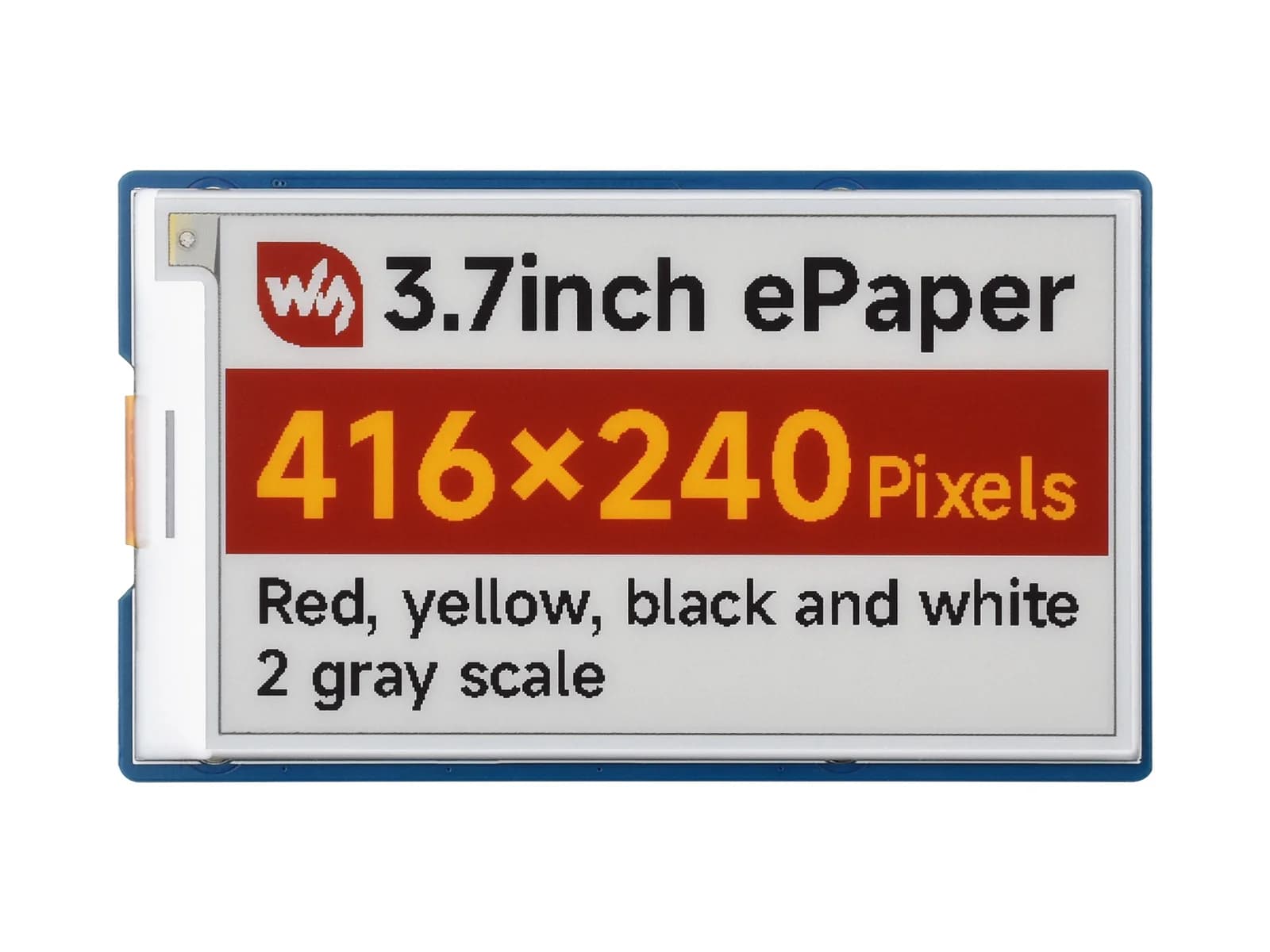 Display E-Paper da 3,7 pollici (G), display E-Ink, 416 × 240, rosso/giallo/nero/bianco, interfaccia SPI, intestazione GPIO standard Raspberry Pi 40PIN