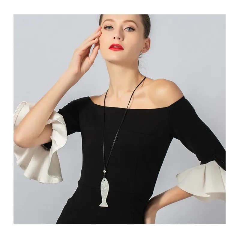 Collana Lunga Classica in Lega per Donna, Stile Coreano Popolare, Semplice ed Elegante, Catena per Maglione