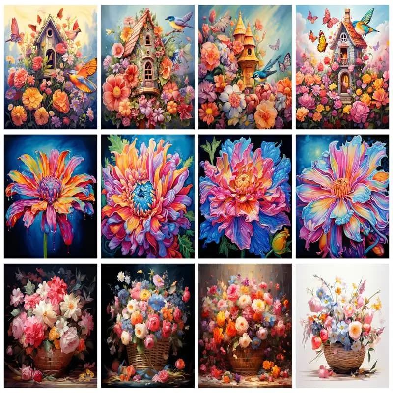DIY Diamond Painting Flower Bird Embroidery Animal Full Square/Round Mosaic Needlework Wall Art Cross Stitch Kits