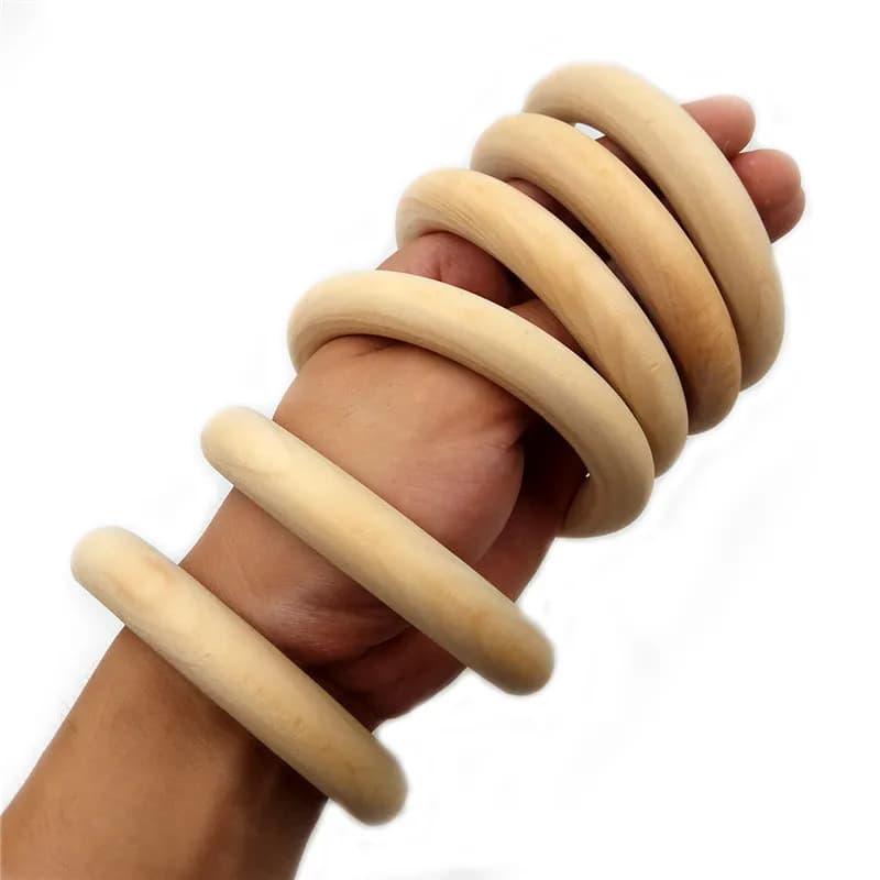 Anelli di legno Anelli per dentizione per bambini in legno Giocattolo per massaggiagengive per neonati Accessori fai da te per neonati da 3 a 12 mesi Prodotti per la cura dei denti