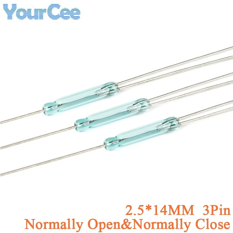 10 pz/1 pz 2.5X14 MM Interruttore Magnetico Reed Interruttore Normalmente Aperto e Normalmente Chiuso Conversione NO NC 3 pin
