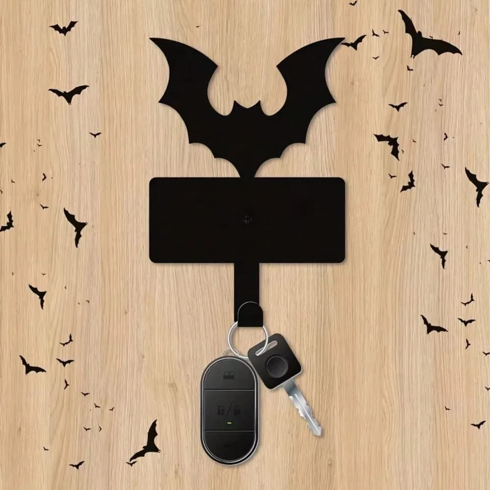Portachiavi da Parete a Forma di Pipistrello per Halloween, Gancio in Metallo a Forma di Vampiro per Guinzaglio, Borsa, Asciugamano, Organizzatore per Ingresso