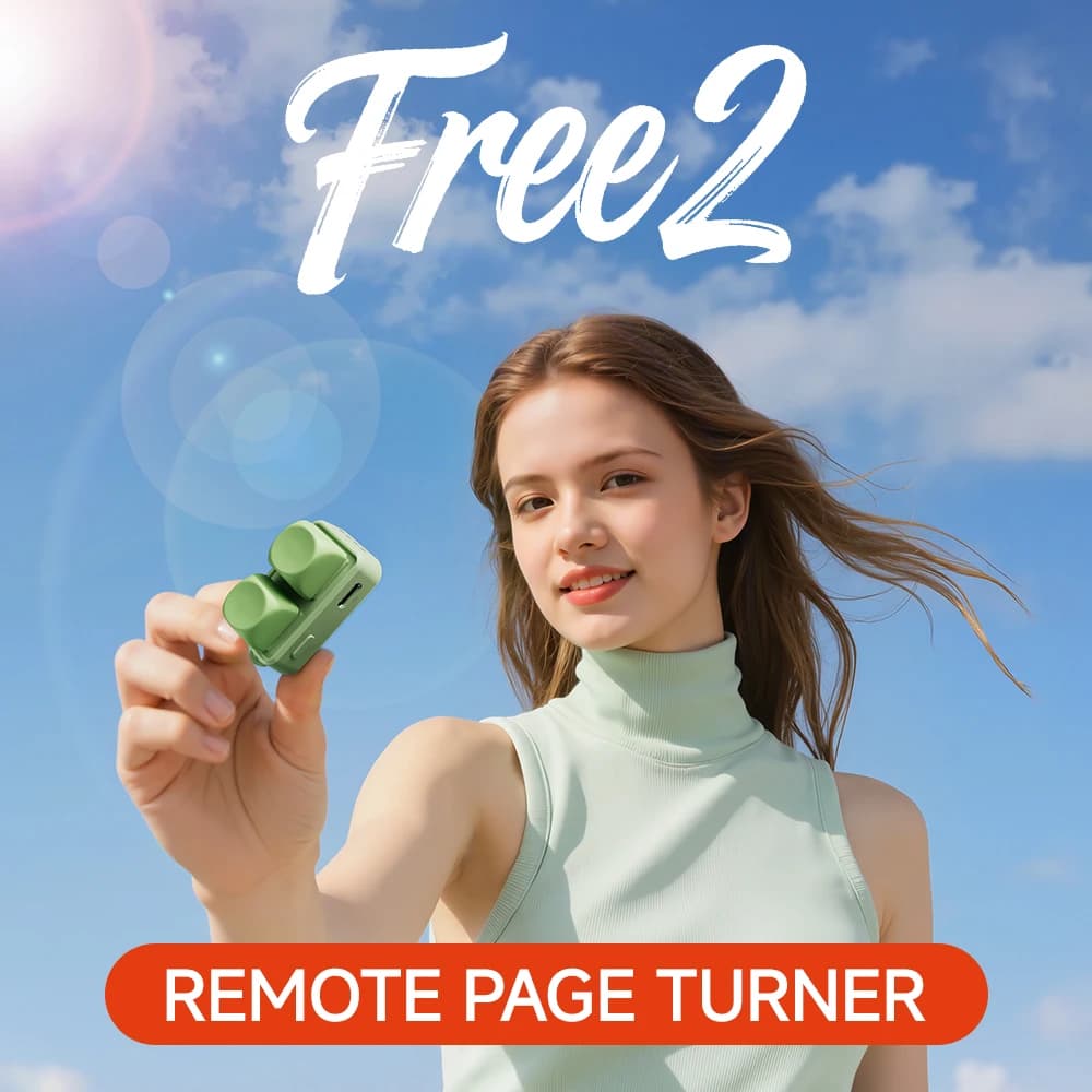 New Bluetooth remote control with double button to turn the e-book, tablet and mobile pages, ideal to scroll short videos on Android/iOS.