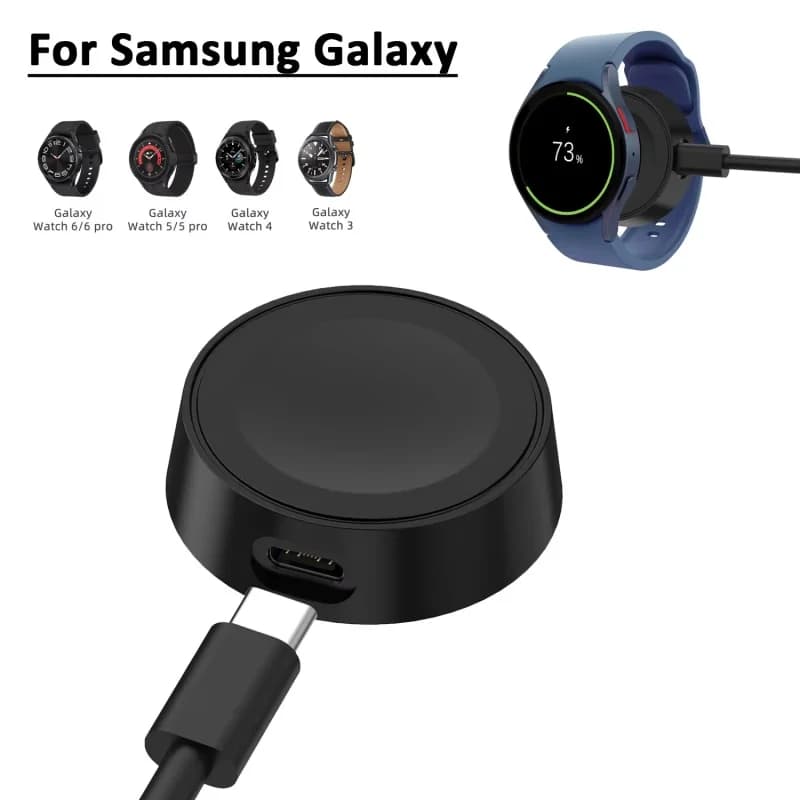 Cavo di ricarica per smartwatch, portatile, con connettore Type-C per Samsung Galaxy Watch 7 6 Classic Pro 4 3 Active 2 1, dock di ricarica rapida