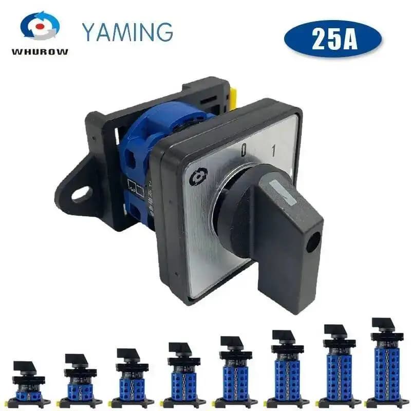YMW26 LW26-25A DIN Rail Mounted LW28 commutatore Rotary Cam Switch 690V selettore Silver Contact Control Motor OFF-ON