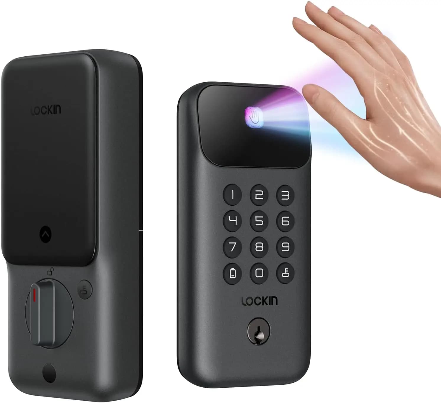 Serratura Intelligente con Riconoscimento delle Vene Palmari, Wi-Fi, Supporto Matter, 5 Metodi di Sblocco, Sicurezza Grado 3 ANSI, Batteria da 7 Mesi