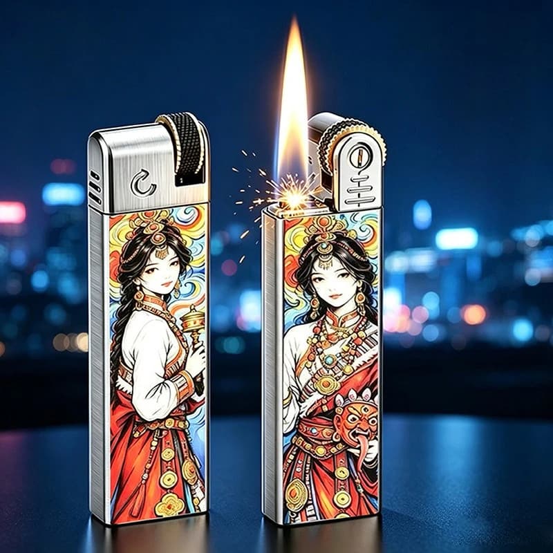 New Kerosine Lighter, Narrow Version Slim Long Strip New Creative National Fashion Personalized High-end Men's Cigarette Lighter