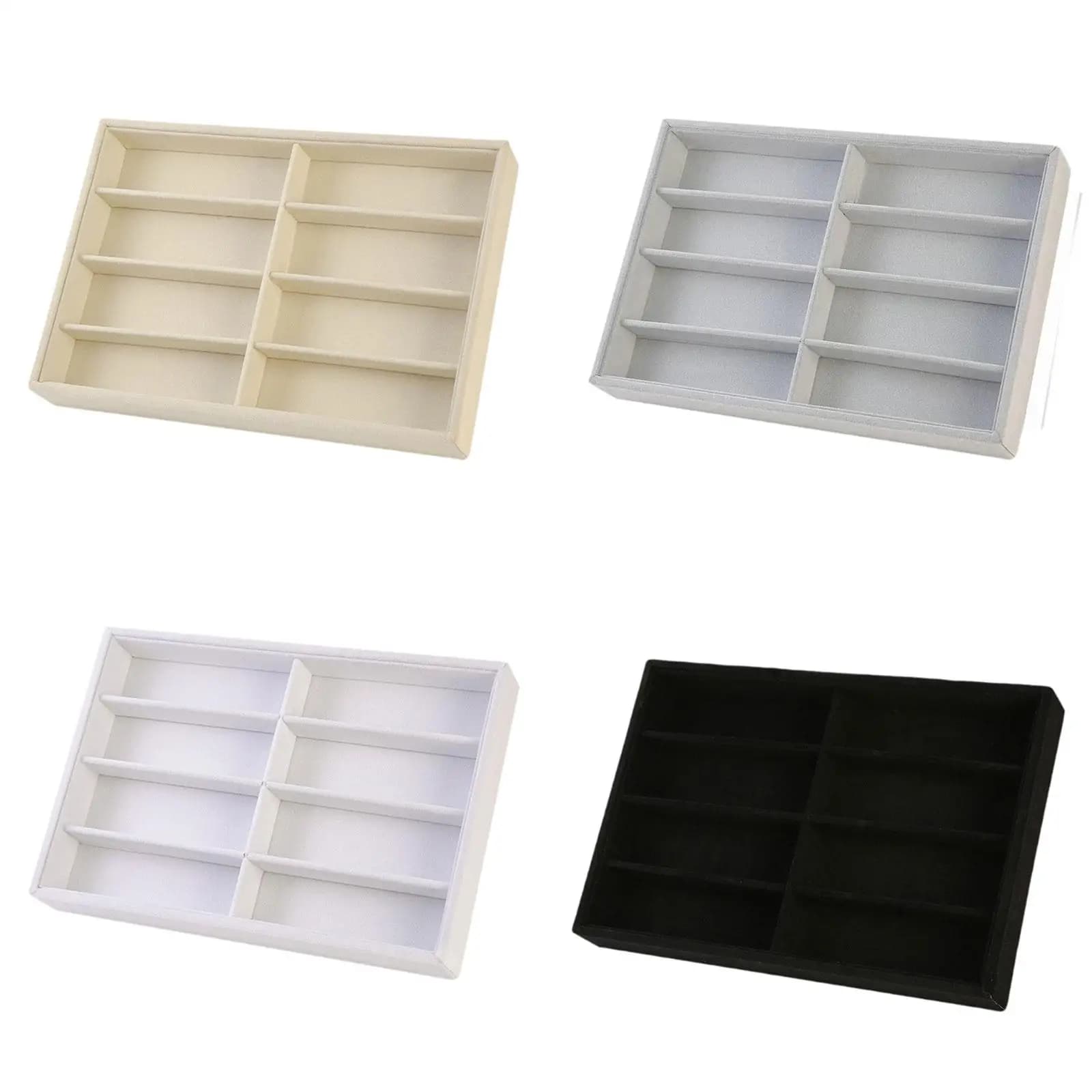 Organizzatore per Occhiali, Espositore per Occhiali da Sole, Vassoio Impilabile per Gioielli a 8 Scomparti, Scatola Porta Occhiali per Scrivania, Viaggio e Casa
