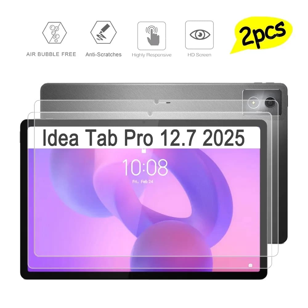 2 pezzi di protezione per schermo trasparente antigraffio in vetro temperato HD per Lenovo Idea Tab Pro 12,7 2025 pollici pellicola protettiva per schermo dura