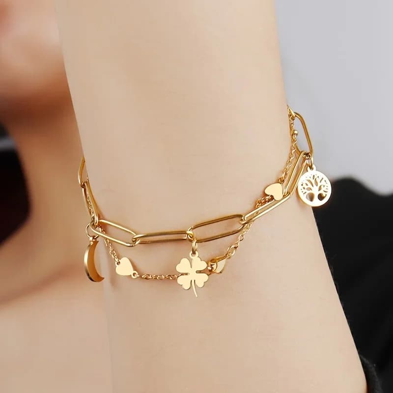 1 braccialetto da donna alla moda in acciaio inossidabile - il miglior regalo per un'amicaivv