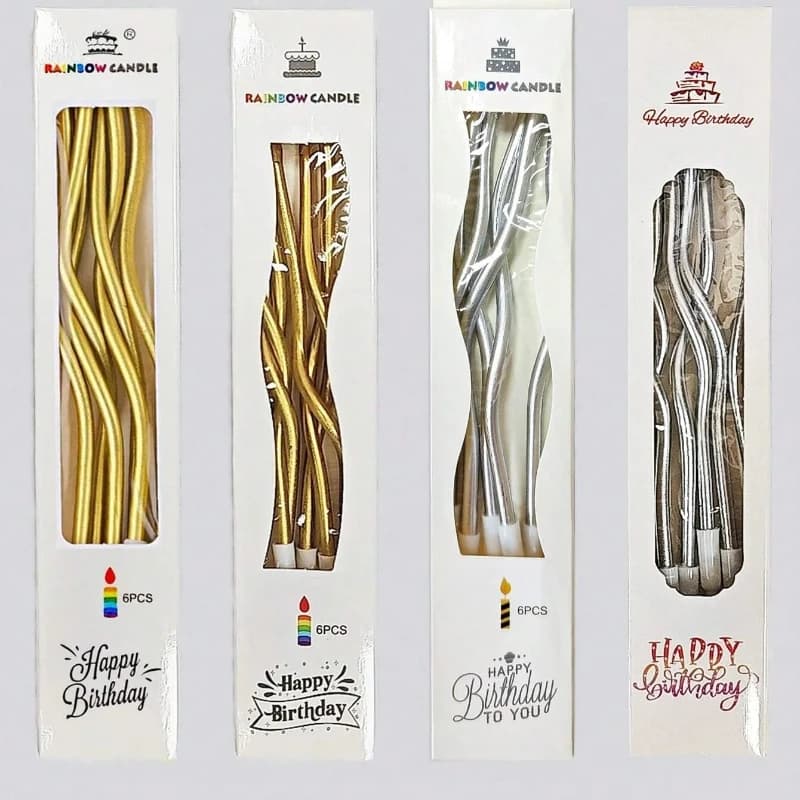 1 Confezione di Candele Curve per Torte, Decorazioni per Compleanni, Baby Shower, Rivelazione del Sesso, Topper per Cupcake, Accessori Decorativi per Matrimoni e Feste