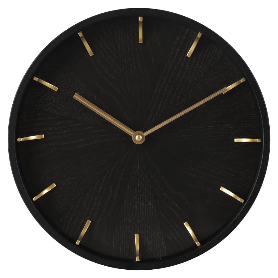11.5 Quartz Battery Modern Woodgrain Indoor Wall Clock, Easy Installation