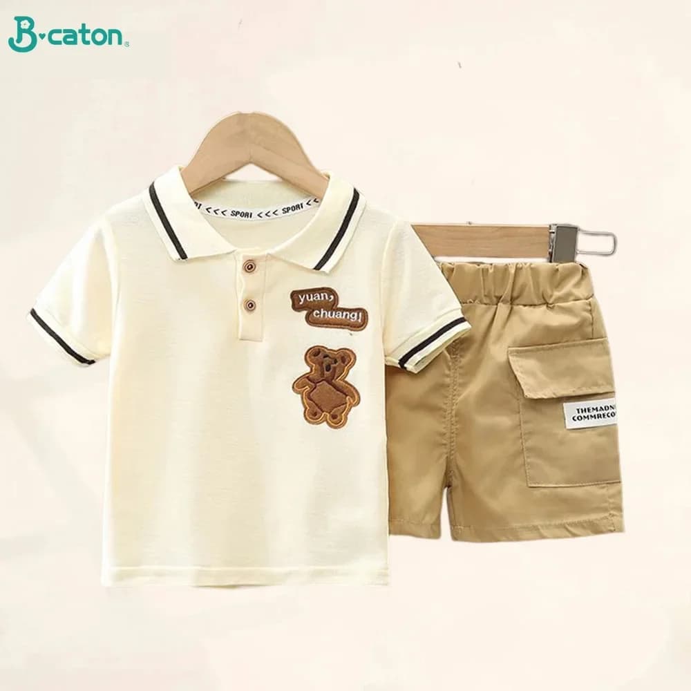 Abbigliamento per bambini madre Abbigliamento per bambini Set per bambini T-shirt per ragazzi Pantaloncini Estate in cotone manica corta moda Suit2PCS