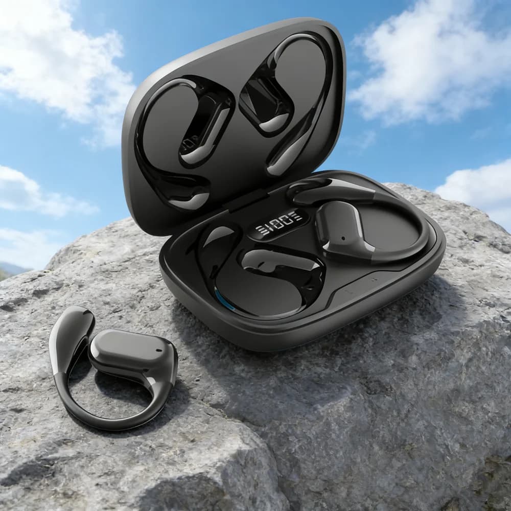 Wireless LED Earbuds Low Latency Gaming Earphones Ear Hooks TWS Headphones Sport Headset with Mic