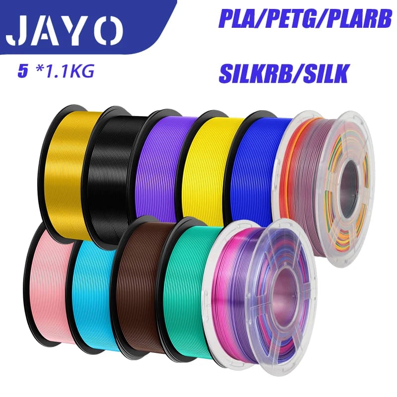 3D Printer JAYO PETG PLA HSMPETG PLA PLUS 1.75mm 5 Rolls Materials for 3D Printing 100% Without Bubbles and for 3D Pen FDM Gift Fai-da- ♪