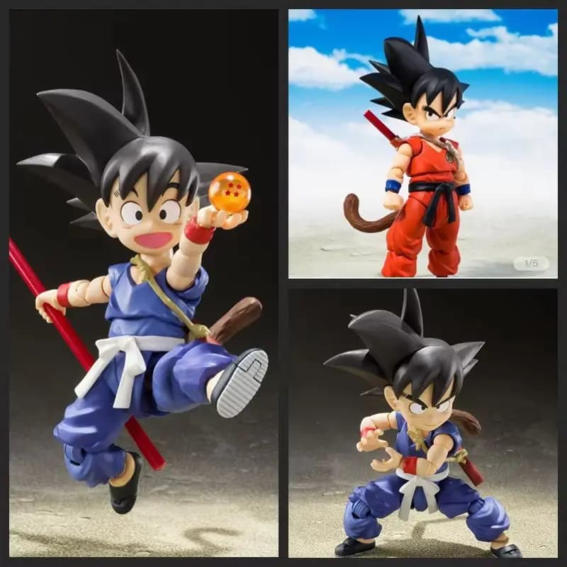 Nuova Action Figure di Goku di Dragon Ball, Versione Adolescenti con Articolazioni Mobili, Confezionata, Vestiti Blu e Rossi con Bastone Magico, per Appassionati di Anime