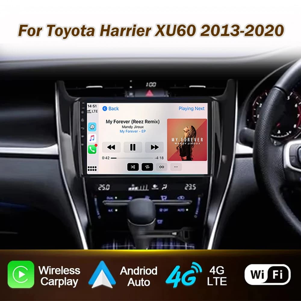 Autoradio per Toyota Harrier XU60 2013-2020 Wireless CarPlay per Apple Android Auto Schermo Intelligente Radio per Auto Multimedia WIFI