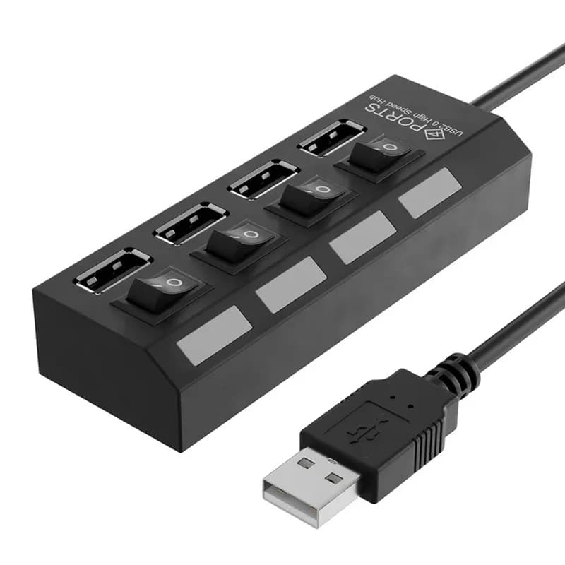 Hub USB 3.0 a 4/7 porte con indicatore LED Controllo interruttore indipendente per PC Laptop Flash Drive Disco rigido Stampante Tastiera fotocamera