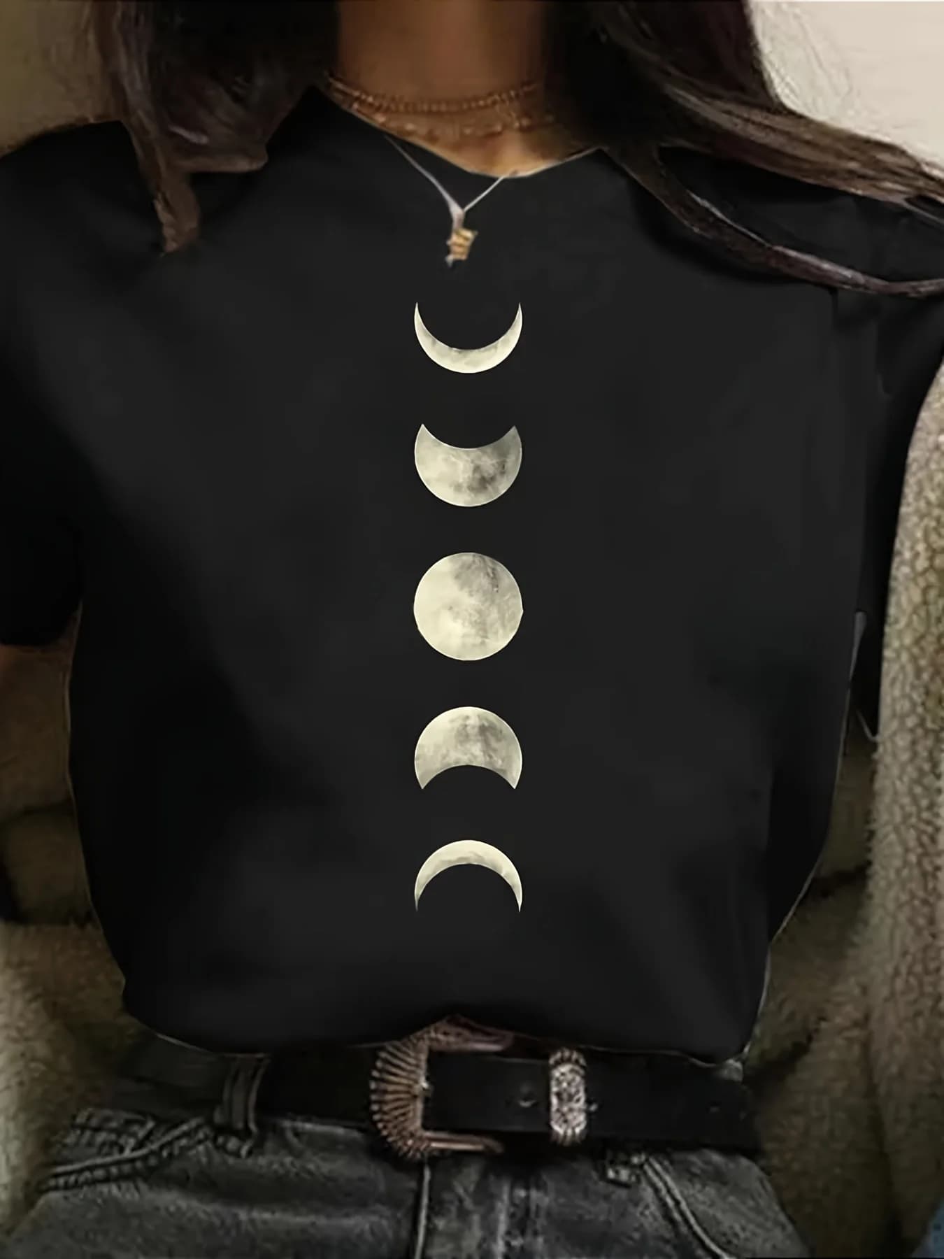 Black Casual Short-Sleeve T-Shirt