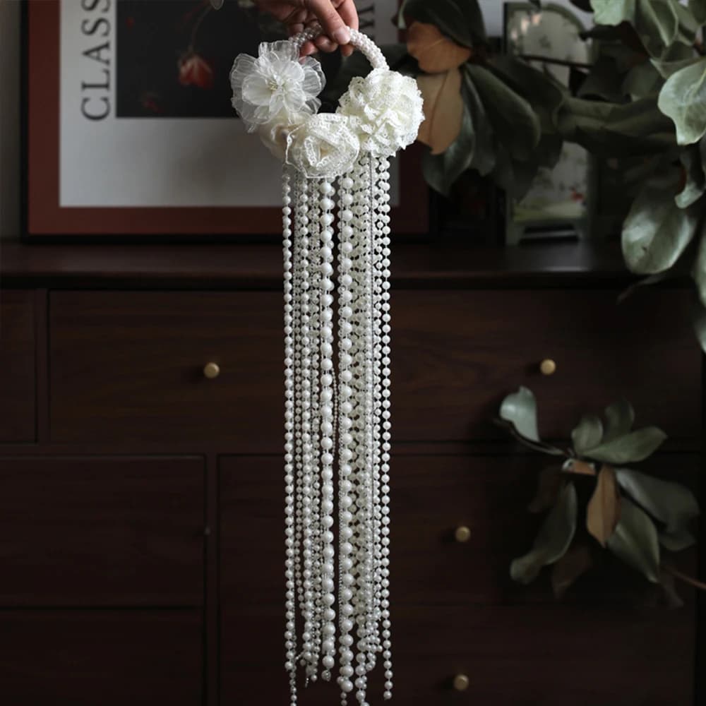 Cascata di perle premium Porta a mano Fiore Matrimonio Sposa Goccia d'acqua Bouquet a mano Fotografia di matrimonio Bouquet di braccialetti di perle