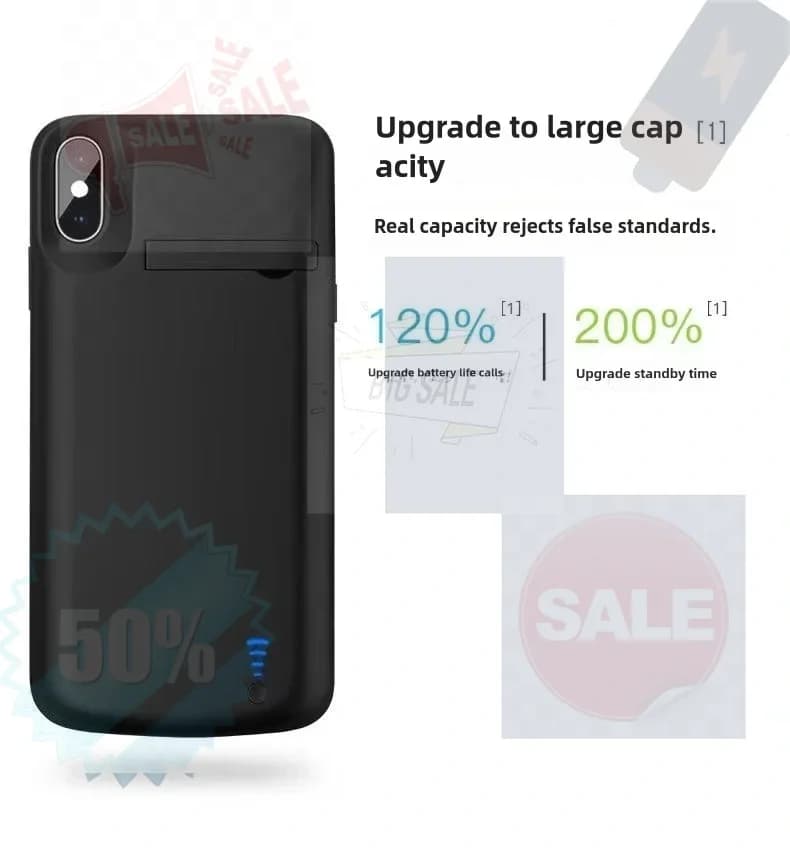 Custodia Caricabatterie per iPhone 12 11 Pro Max 12 Mini, Power Bank con Funzione Audio per iPhone X XS Max XR 6S 7 8 Plus