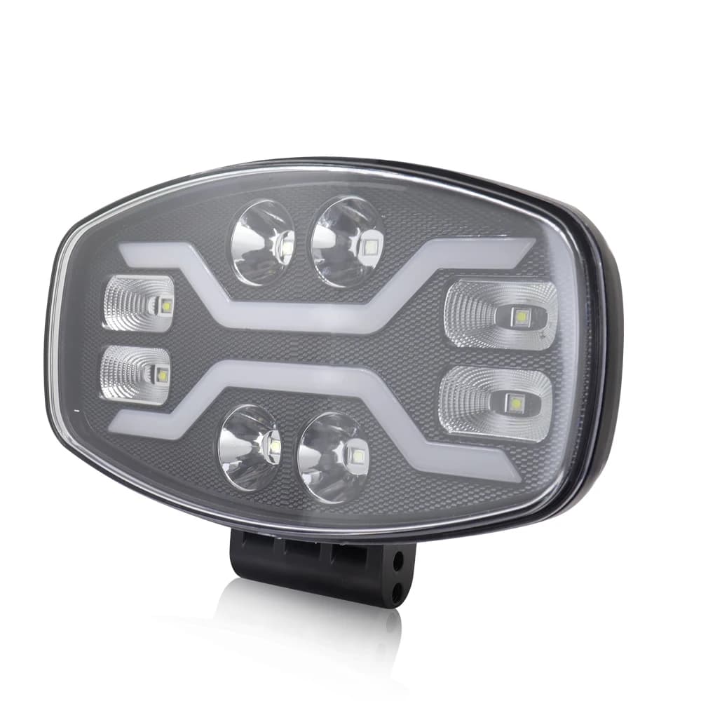 Faro LED Quadrato da 9 Pollici 100W 22000LM per Fuoristrada, Camion, Luce Ausiliaria per Auto, Bianco e Giallo