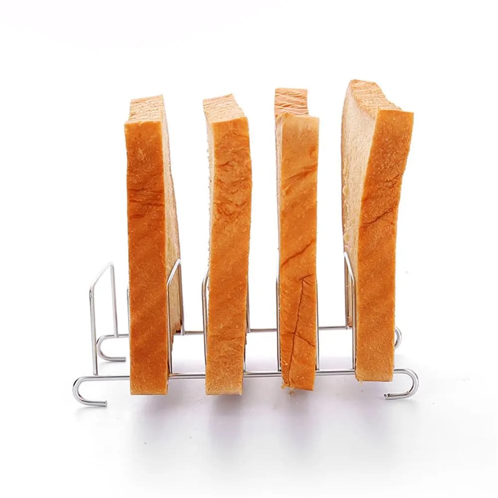 Accessori sicuri in acciaio inossidabile Friggitrice ad aria rettangolare Supporto per forniture da cucina Porta pane tostato Supporto per pane antiaderente