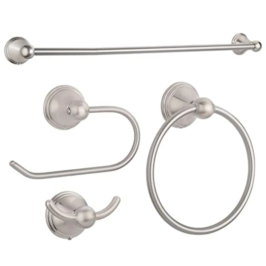 Set di Accessori per il Bagno - Set di 4 Pezzi con Portasciugamani da 18 o 24 Pollici