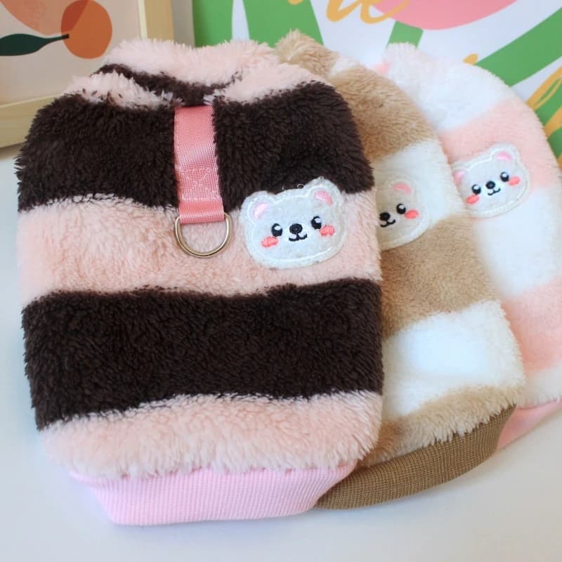 Sweet Pink Fancy Dog Winter Clothes Fluffy autunno inverno senza maniche Pet Cat tuta Harness Clothes felpa per cuccioli di capodanno