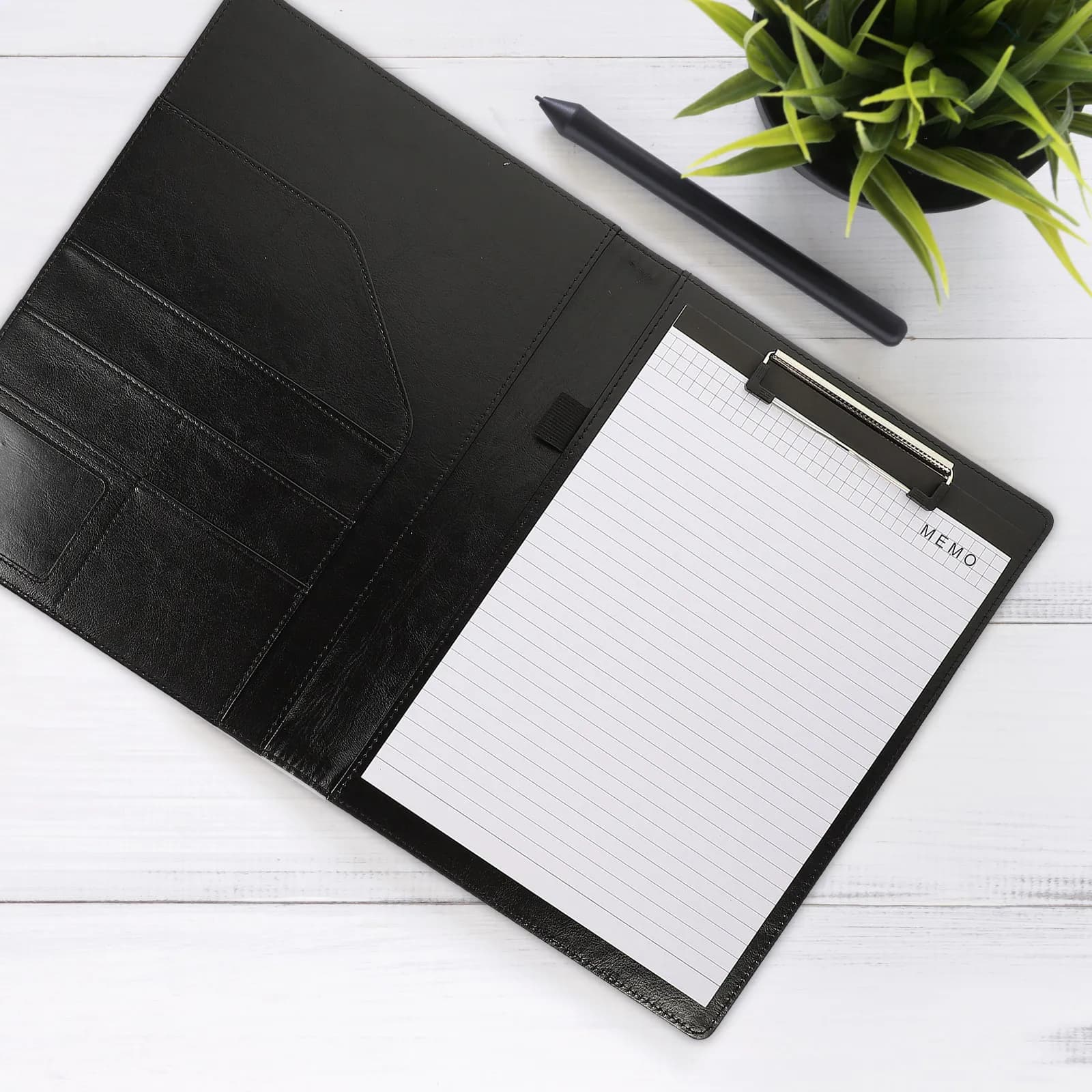 Premium PU File Folder A4 Size Multifunctional Business Conference Document Organizer Office Supply Manager Folder Card