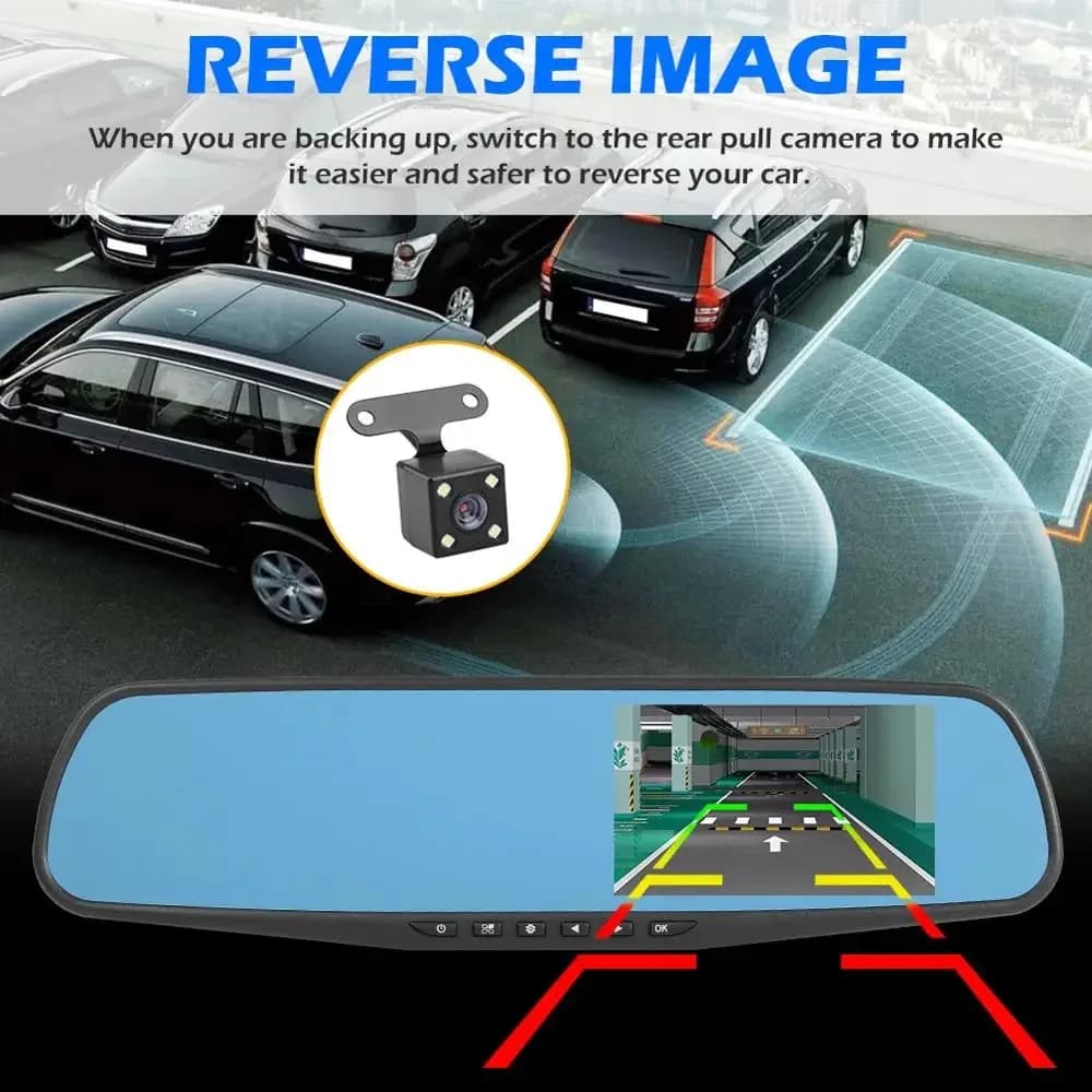 Dash Cam to Double Camera, Front/Poster, Camera for Mirror Retrovisor, 64GB Card, Night Vision, Grand Corner, Loop Registration