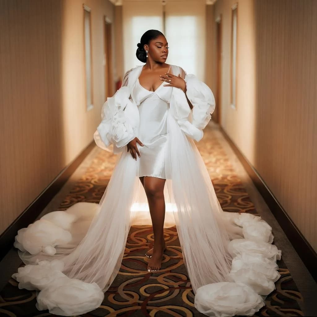 Luxury Floral Bridal Robe Wedding Dress Maxi Wrap Customized Women Fotos Gowns Boudoir Bathrobe Pre-Wedding Dress For Babyshower