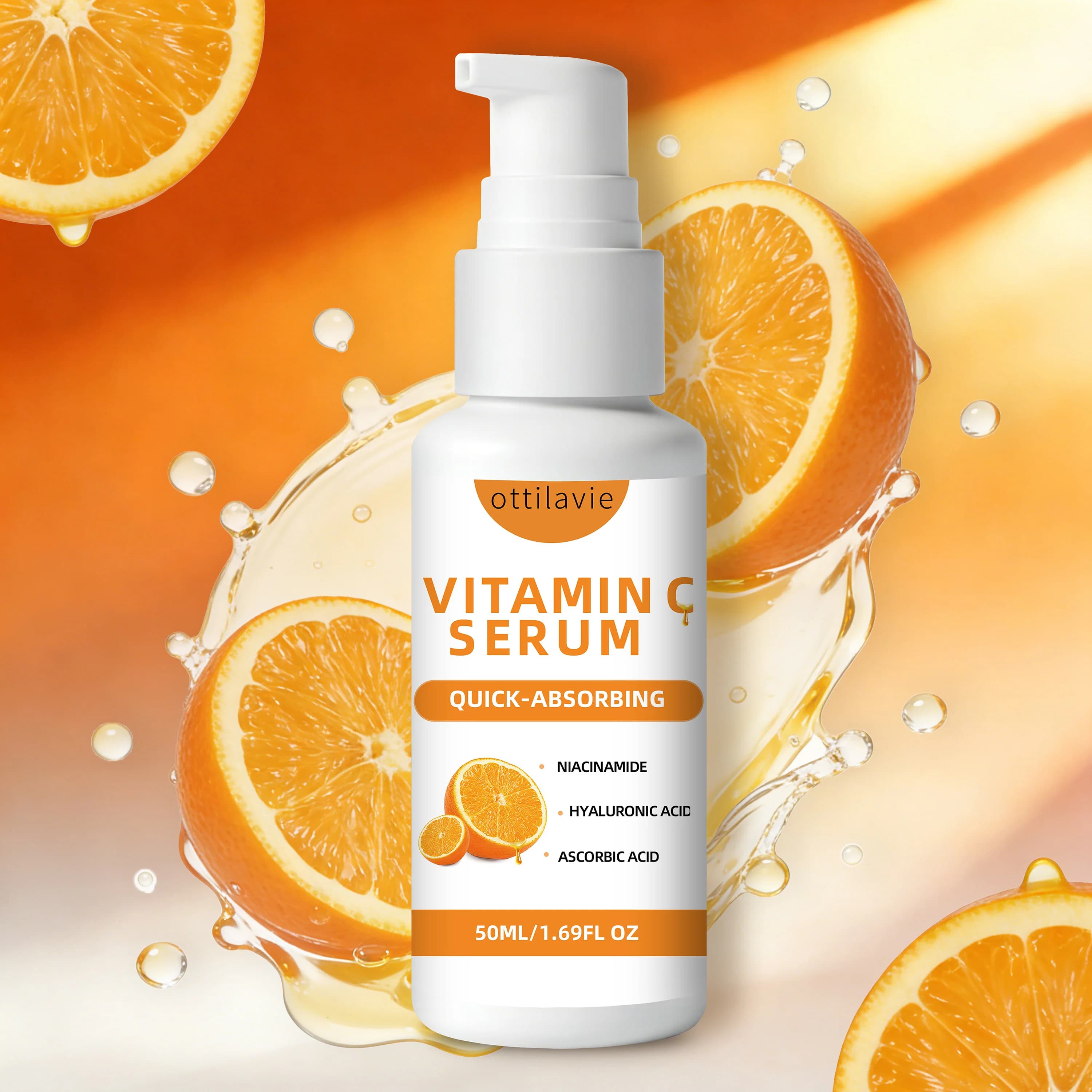ottilavie SIERO ALLA VITAMINA C – Formula Delicata Non Irritante per Pelli Sensibili, Idratante e ad Assorbimento Rapido, Ideale per i Viaggi