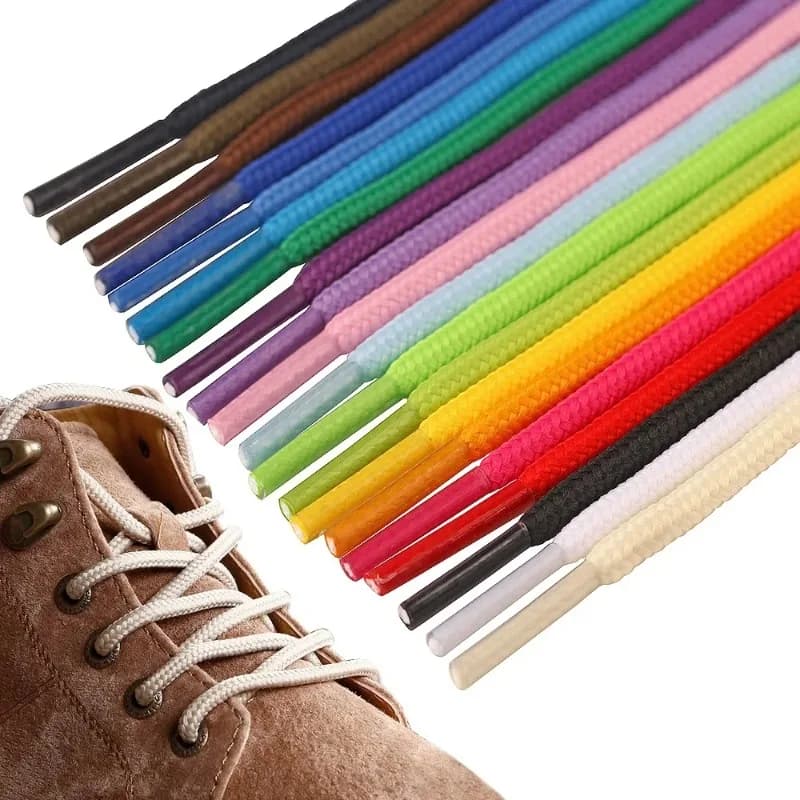 Heavy Duty Round Boots Shoelaces Durable Polyeste Outdoor Shoe Laces for Hiking Sporting Running Tear-Resistant Cotton Laces