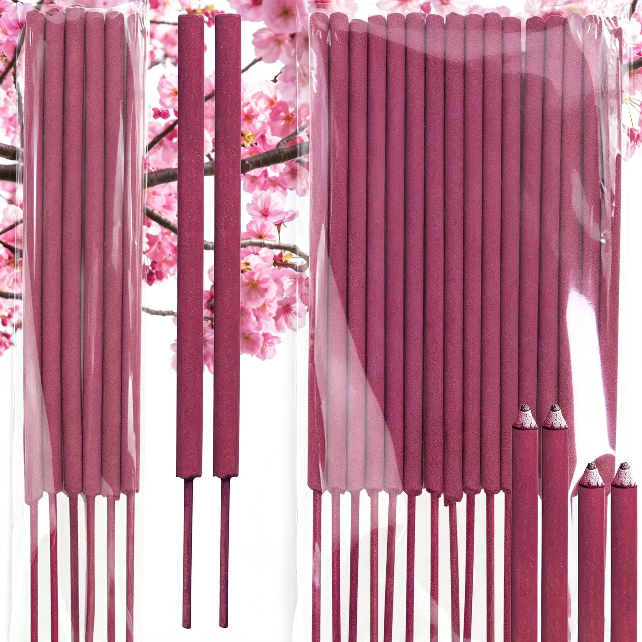 7/13/21 Large Garden Incense Sticks, 27cm Extra Long and Thick Outdoor Incense Sticks, Rose and Cherry Blossom Fresh Floral Scent, Slow-Burning Large Incense Sticks, Burns for about 1-2.5 Hours, Suitable for Patio Dinn