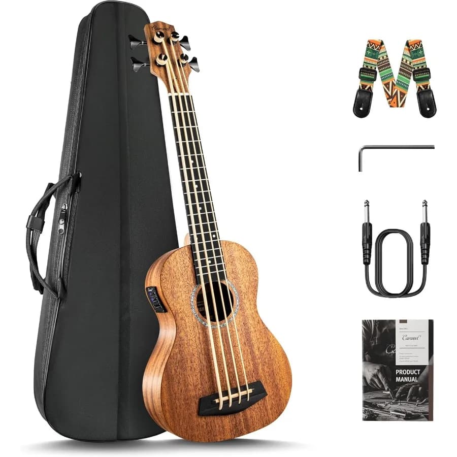 CUB402 Basso elettrico per ukulele in mogano interamente in legno massello da 30 pollici sintonizzato come EADG per spettacoli musicali professionali e registri in studio