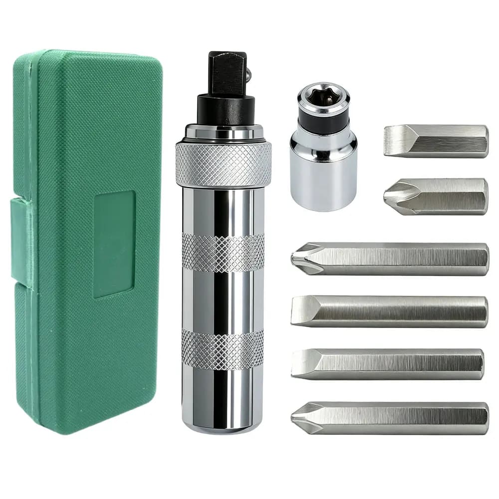 Cacciavite a percussione manuale CR-V da 13/7 pezzi, avvitatore a percussione reversibile portatile, kit di cacciaviti a batteria per uso domestico Strumenti di riparazione manuale