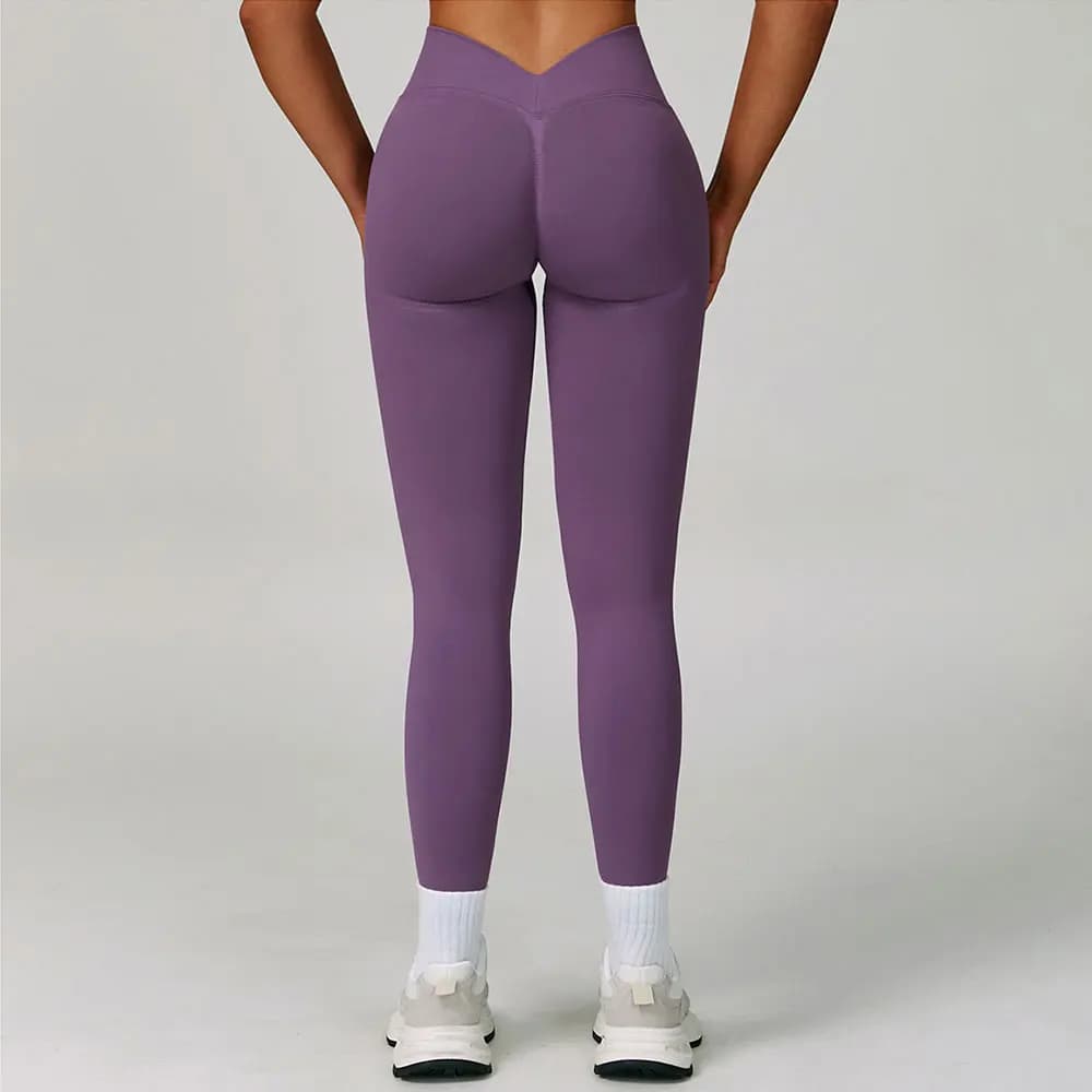 Pantaloni da yoga senza cuciture Sport Leggings per sollevamento fianchi a vita alta All'aperto Corsa Allenamento Pantaloni fitness ad asciugatura rapida Collant push up