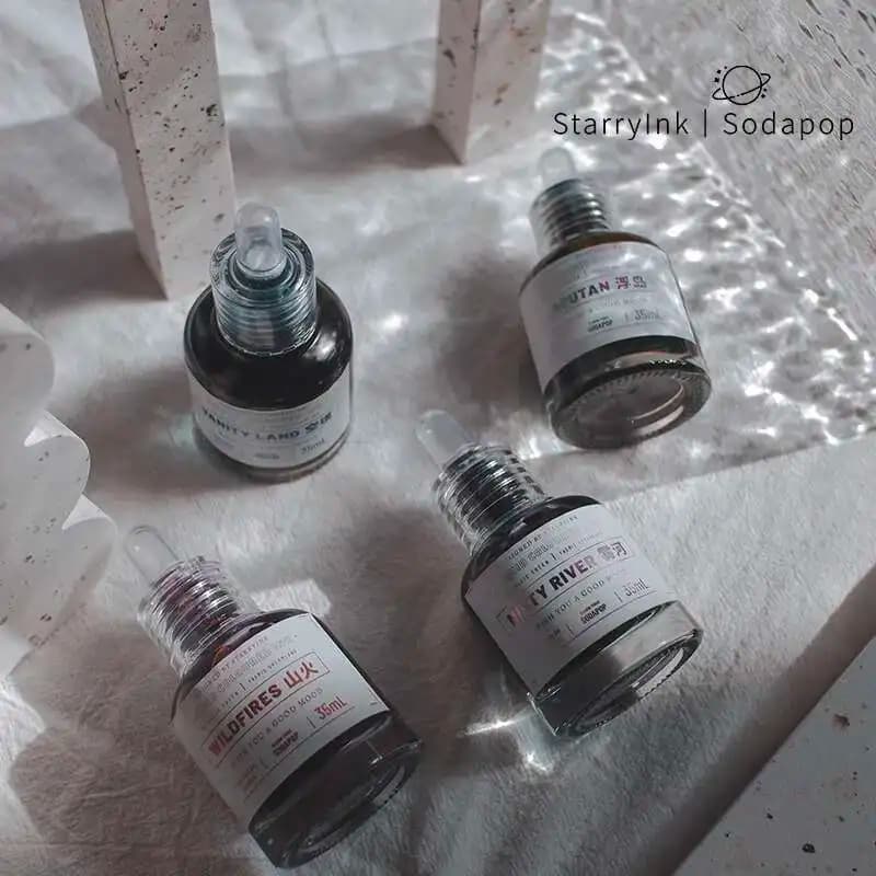 Starry Ink "sodpop Season 3" Laputan,Vanity Land,Wildfires,Misty River "aroma Ink Chromatography Ink, Dip Fountain Pen Ink
