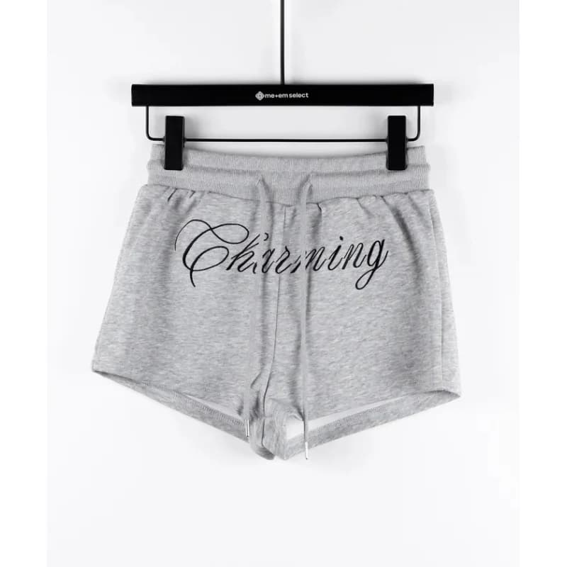 Pantaloncini con cerniera e stampa alla moda, stile Y2K, casual, per ragazze.