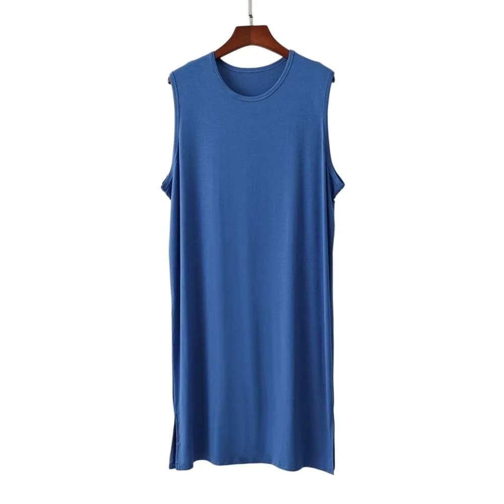 Multi-functional Knee-Length Men's Sleeping Dress Plus Size Elastic Modal Pajamas Thin Oversized Bathrobe Sleepwear