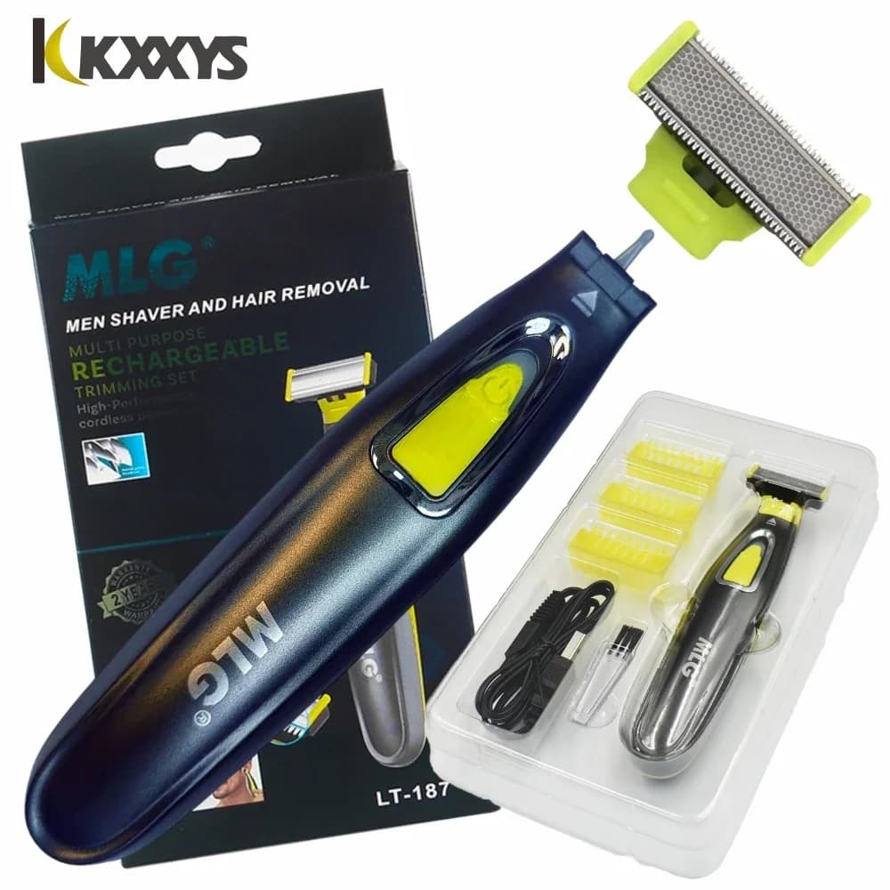 Kit rasoio ricaricabile USB - Regolabarba e tagliacapelli professionale da uomo, rasoio elettrico senza fili con lame in acciaio inossidabile