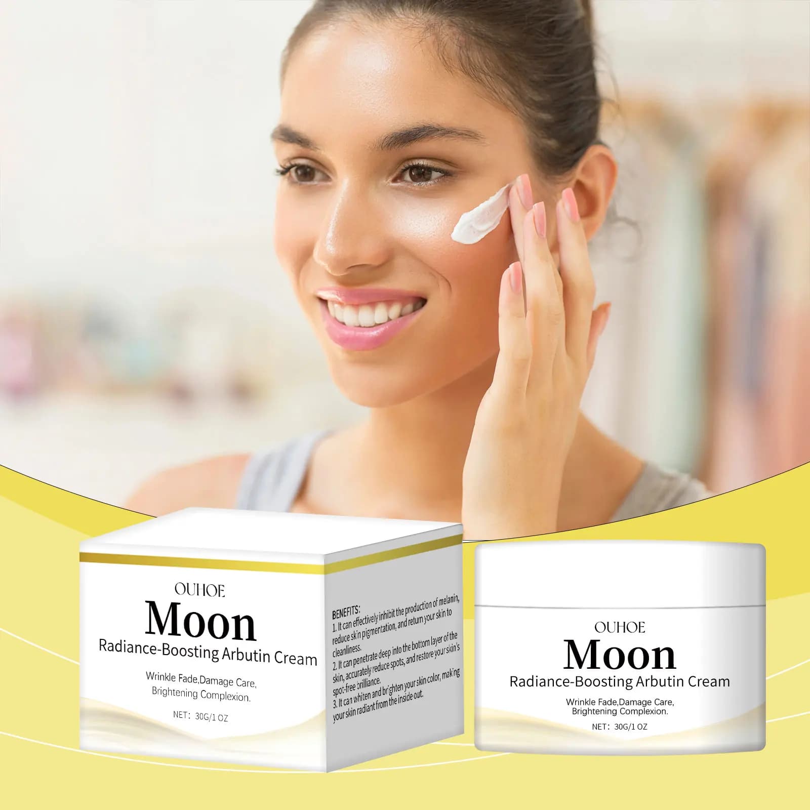 Cream Viso all'Arbutina – Illuminante, Levigante, Hydratante, Ammorbidente per OUHOE