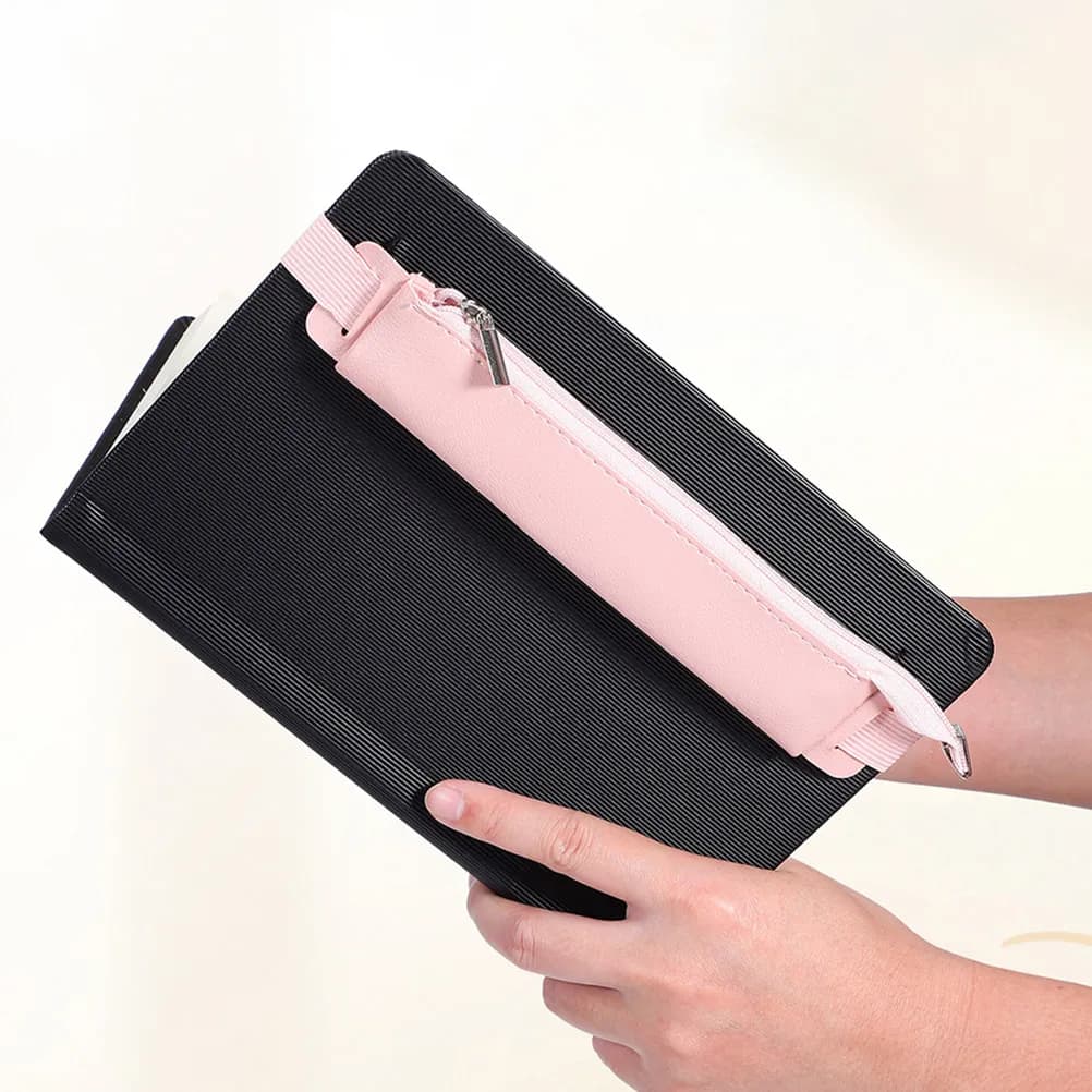 2 Pezzi Eleganti Astucci Minimalisti Elastici con Chiusura a Cerniera per Diario, Agenda, Quaderno, Raccoglitore, Organizer per Cancelleria