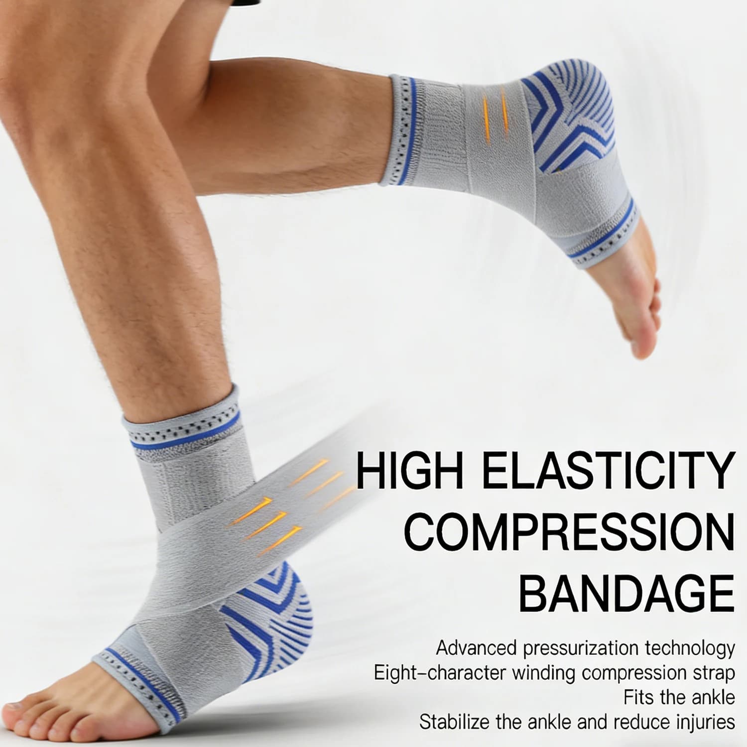 1/2 Pezzi Fascia di Supporto per Caviglia, Compressione Traspirante per Recupero da Infortuni, Dolore Articolare, Calze Sportive per Basket e Calcio, Tobillera