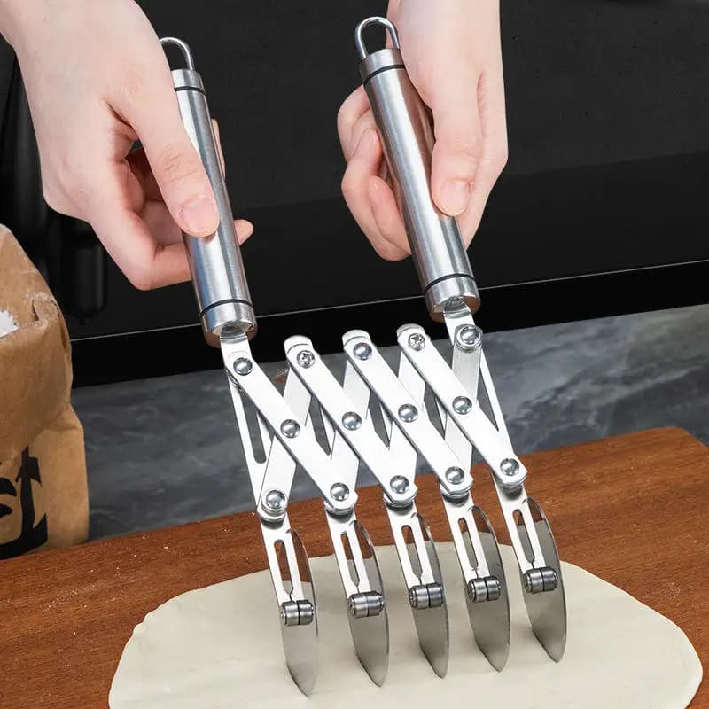 3/5/7 Ruota Taglierina per Pasticceria Affettatrice per Pizza in Acciaio Multi-Rotonda Taglierina per Pasta Rullo per Biscotti Coltello per Pasticceria Divisore con Manico