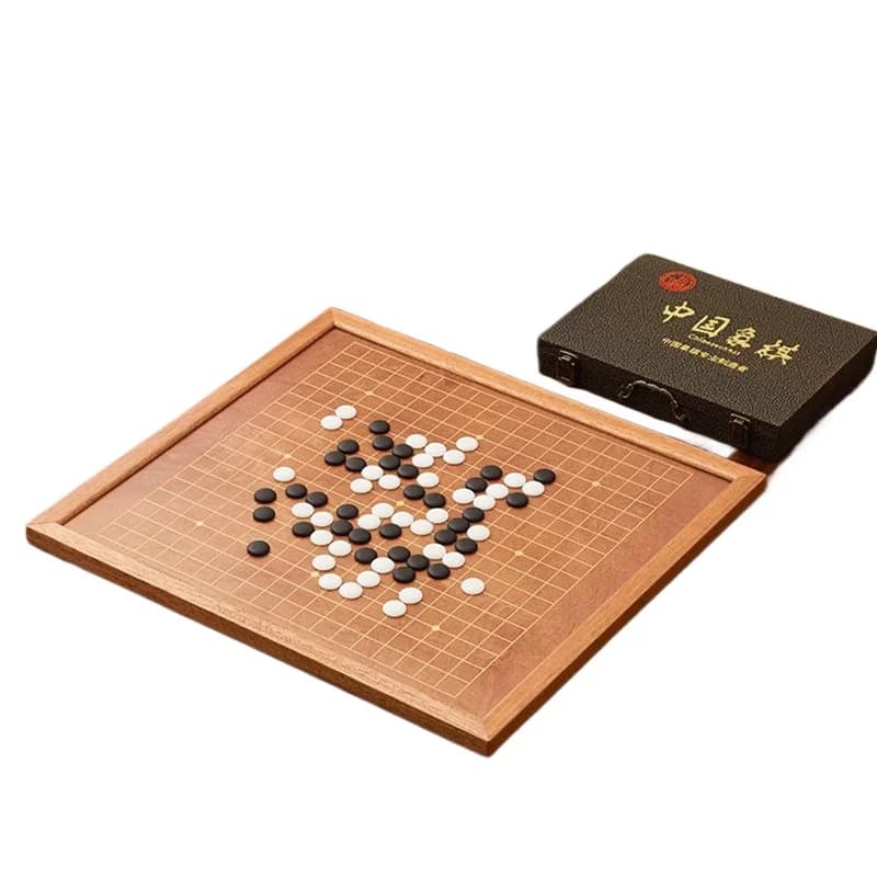 Go Chinese Chess Set iniziale per bambini adulti 2 in 1 per principianti Regalo in legno massello standard di fascia alta a 19 vie