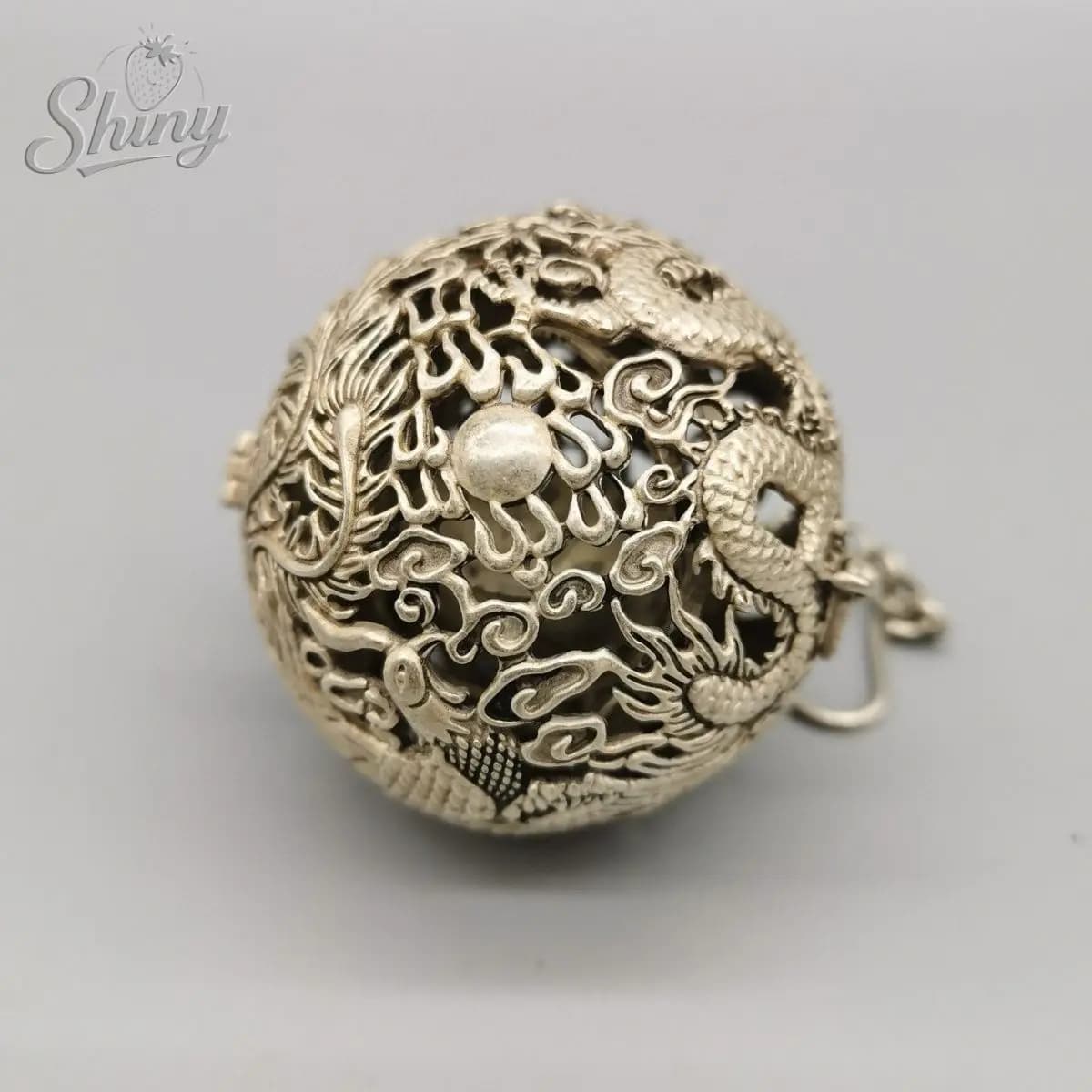 Ancient Chinese Hand Carved Bronze Dragon Phoenix Incense Burner Hollow Fragrance Diffuser Decoration Ornaments Tea Pets Crafts