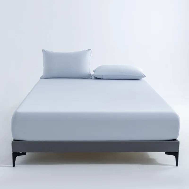 Solid Silk Fitted Bed Sheet with Elastic Bands Luxury Mattress Cover Single Double King Queen Size Bed Cover for Bedroom