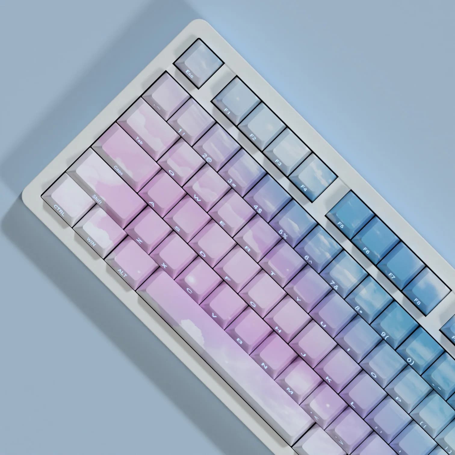 135 tasti Gradient Sky Copritasti Tastiera meccanica Shine Through Side Stampato Keycap Cherry Profilo Double Shot PBT Copritasti ISO